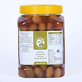 MİLAS YÖRESİ DOĞAL SALAMURA KIRMA YEŞİL ZEYTİN 650 GR